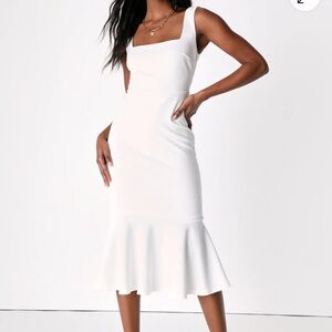 White Lulus fitted Dress